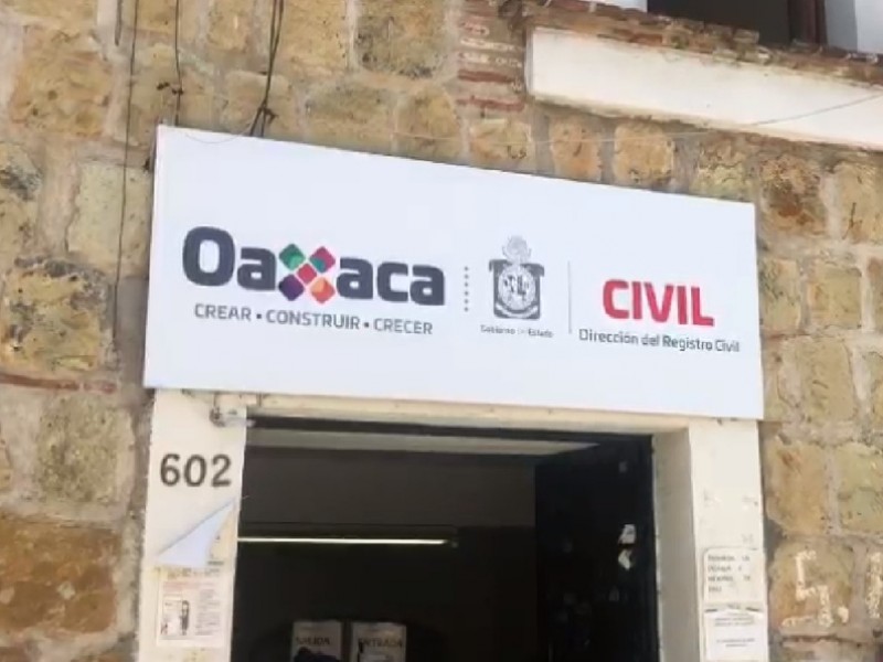 Ante contagios por COVID-19 suspende servicio Registro Civil en Oaxaca