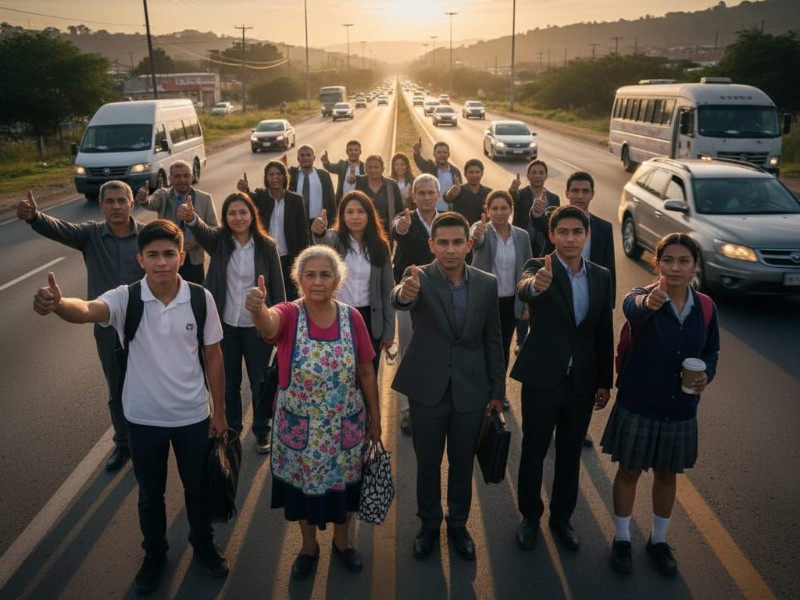 Por falta de transporte público ciudadanos se organizan para 