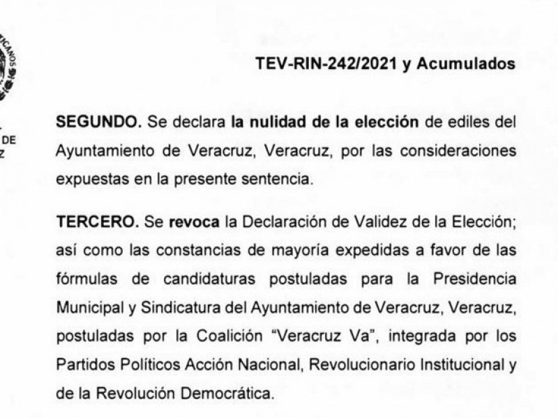 Anulan elección para el Puerto de Veracruz