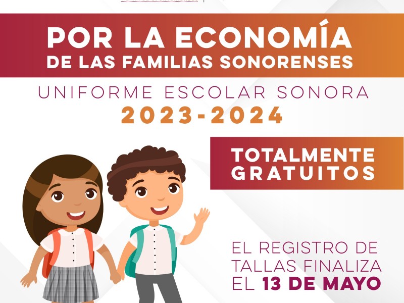Anuncia SEC Sonora ampliación del período para uniformes escolares