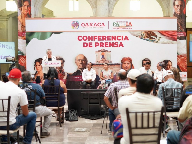 Anuncian actividades cívicas, artísticas y culturales durante septiembre en Oaxaca