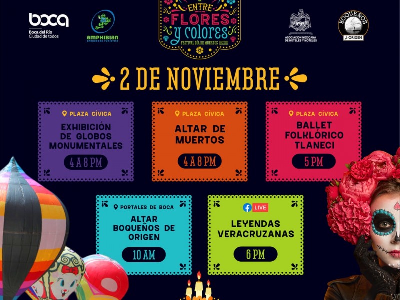 Anuncian actividades en Boca del Río por día de muertos