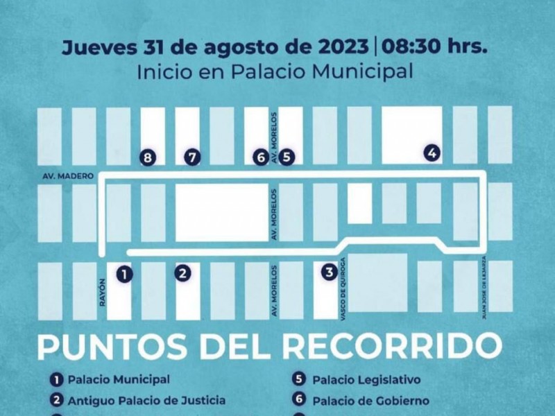 Anuncian cierres a la circulación por recorrido en Bando Solemne