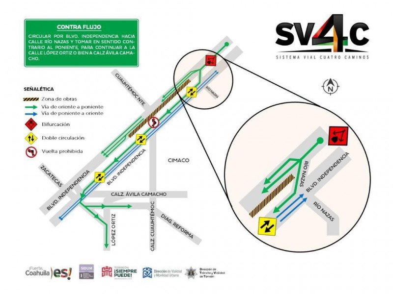 Anuncian nuevas modificaciones al tráfico vehicular por SV4C