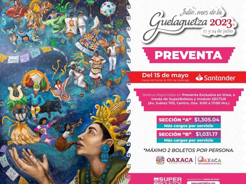 Anuncian preventa de boletos de la Guelaguetza 2023