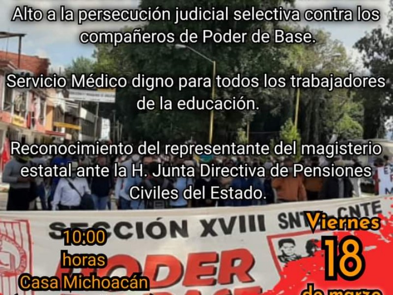 Anuncian protestas para este viernes de parte del magisterio michoacano