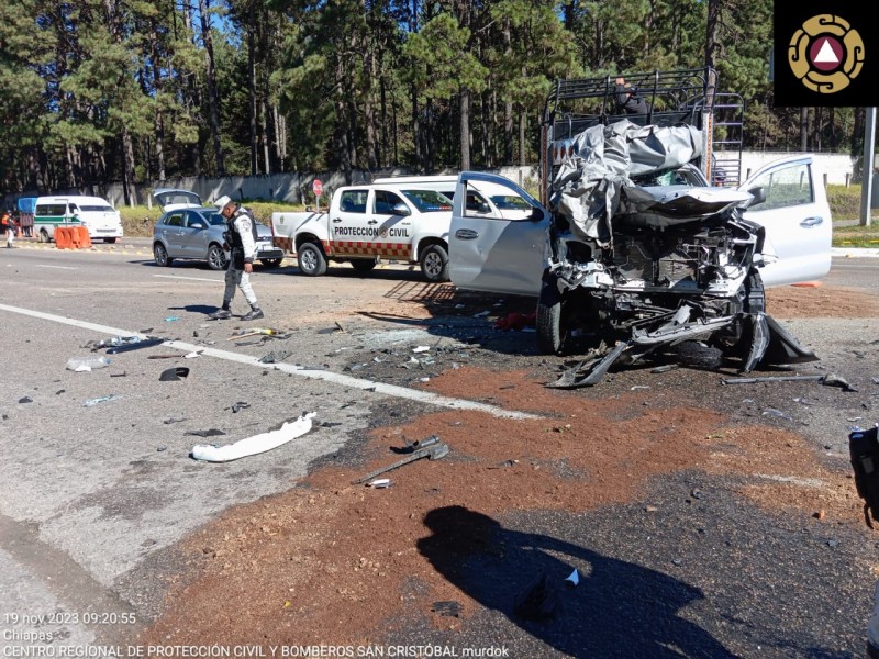 Aparatoso Accidente en el Tramo Carretero San Cristóbal-Teopisca Deja Heridos