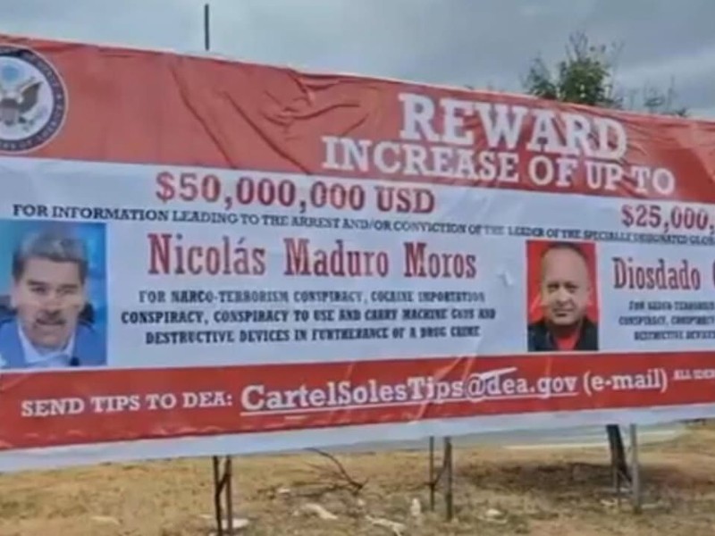 Aparece valla con recompensa por Madura en frontera de Colombia y Venezuela