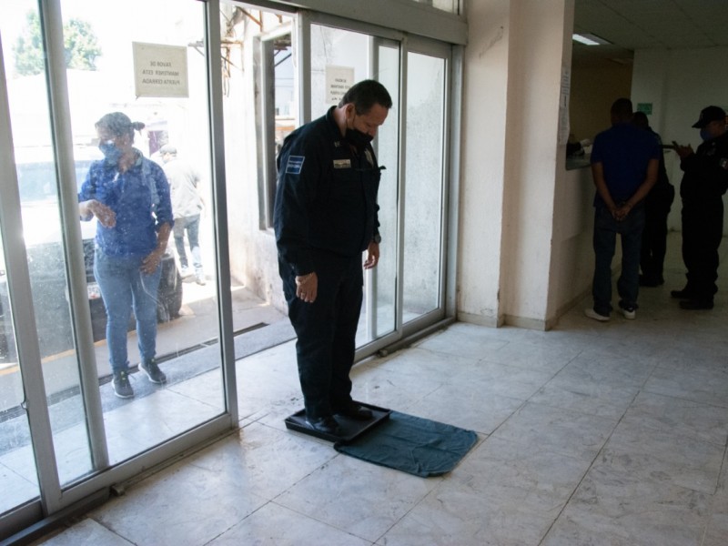 Aplican medidas de sanidad en  edificio de Seguridad Pública