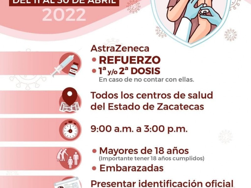 Aplican vacunas contra Covid-19 en centros de salud de Zacatecas