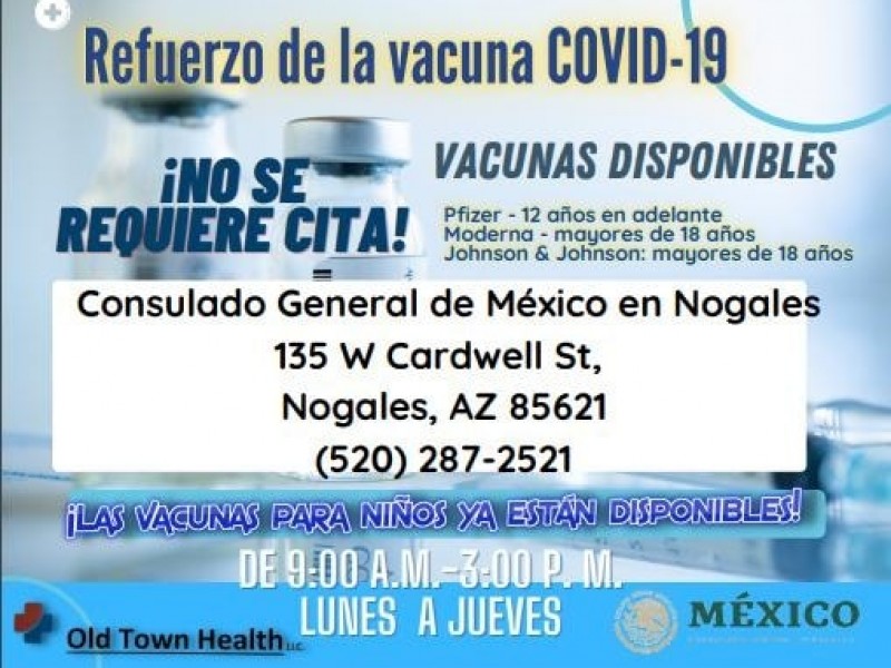 Aplican vacunas en consulado México en Nogales, Arizona