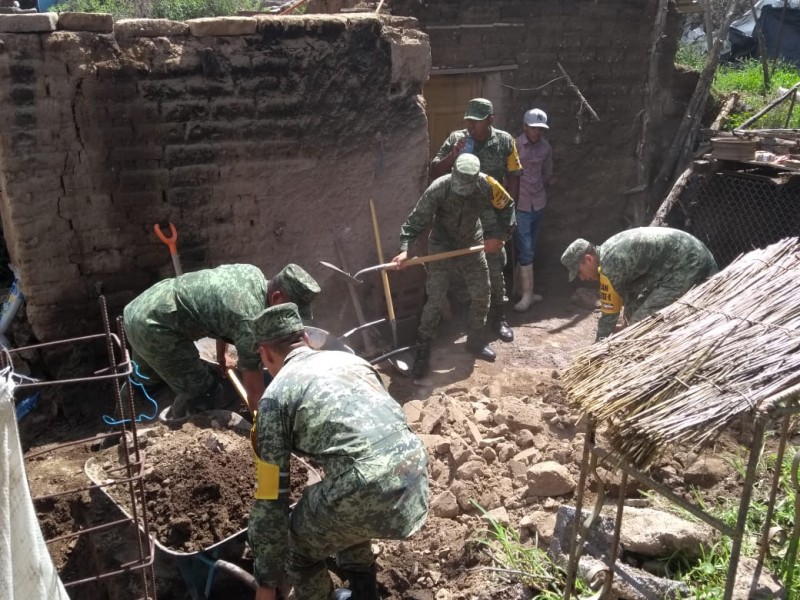 Apoyan militares ante afectaciones por lluvias