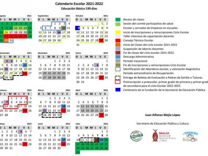 Aprueba la SEP Calendario Escolar de 190 días para Sinaloa