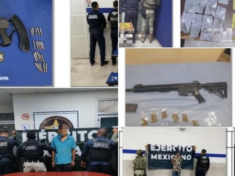 Armas, drogas y personas aseguradas en operativos de seguridad