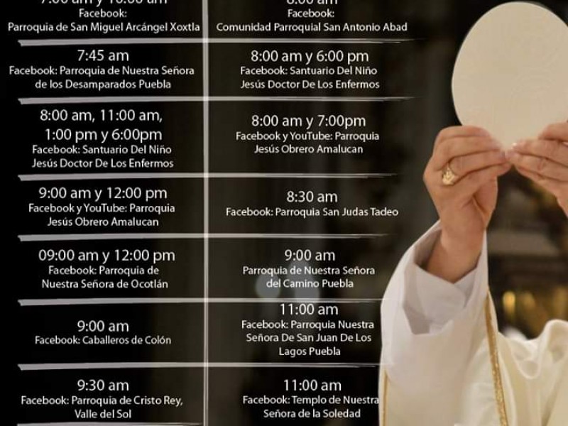 Arquidiócesis da horarios para misas virtuales
