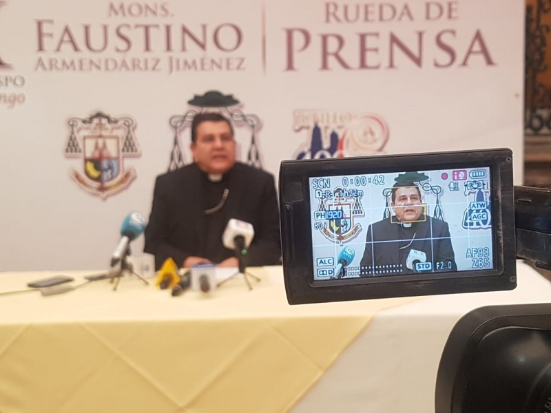 Arquidiócesis de Durango suspenden misas presenciales