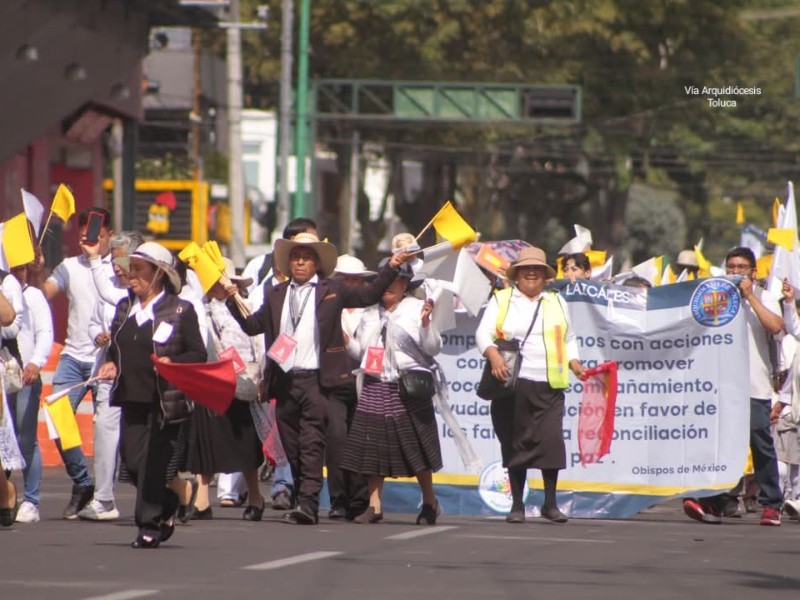 Arquidiócesis de Toluca realizó marcha por la paz.