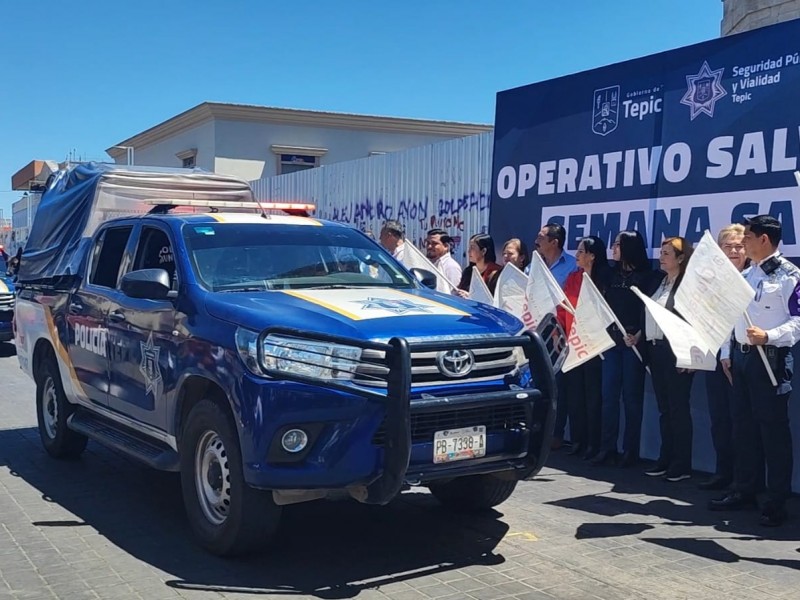 Arranca operativo de seguridad de Semana Santa en Tepic