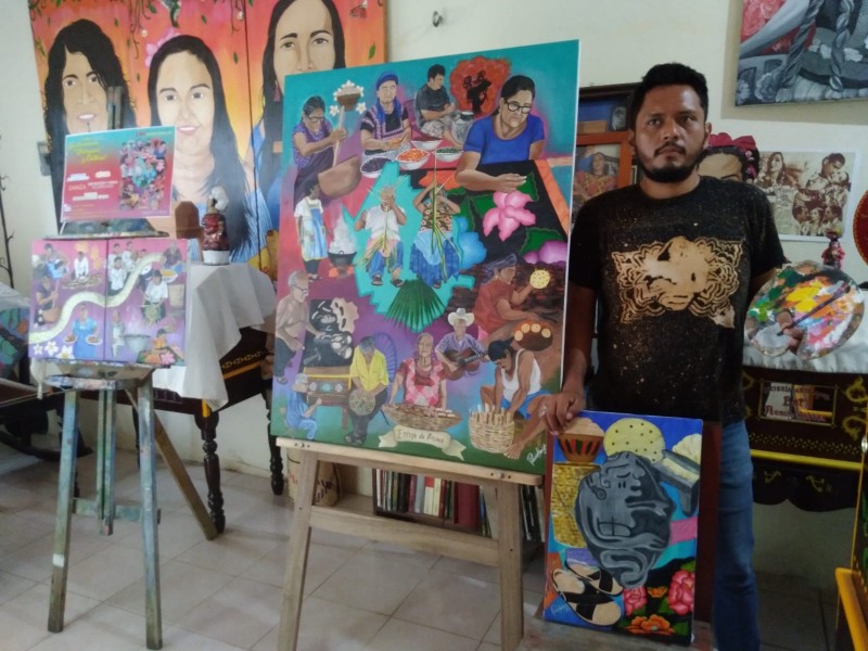 Artista rinde tributo a artesanos de Unión Hidalgo