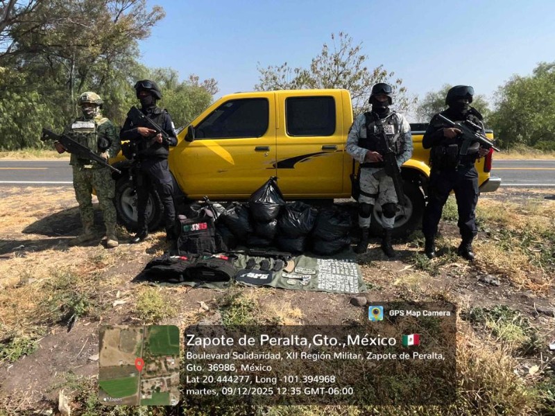 Asegura ejercito armas y drogas en el municipio de Abasolo