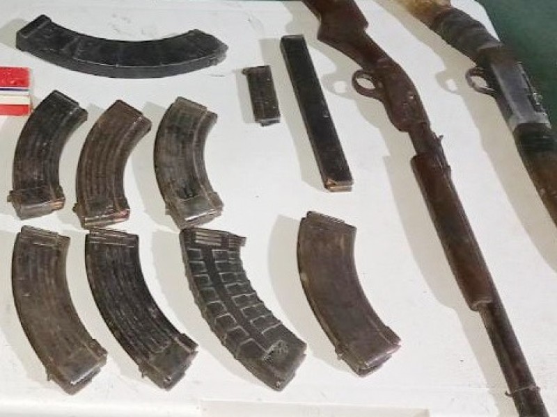 Asegura PESP y SEDENA arsenal de cartuchos y dos armas de fuego en Opodepe