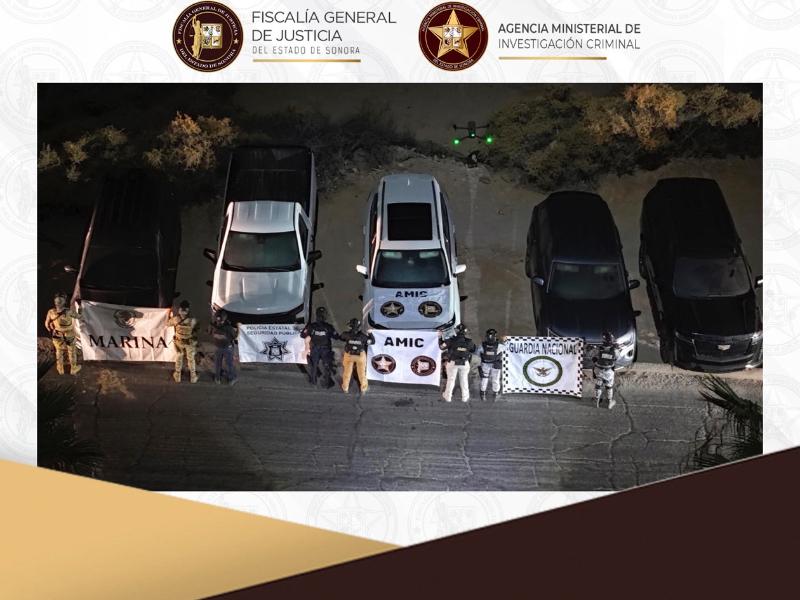 Aseguran 18 vehículos en Puerto Peñasco, 17 con reporte de robo