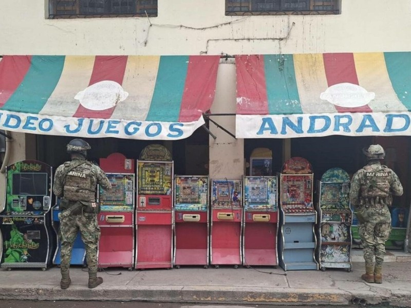 Aseguran 25 máquinas tragamonedas en Tecuala
