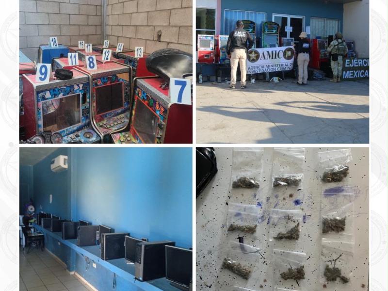 Aseguran 43 equipos de juego y droga tras operativo