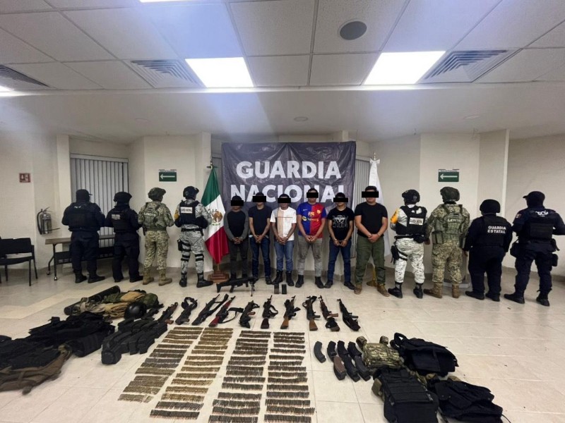 Aseguran a seis personas con armamento en Chiapas