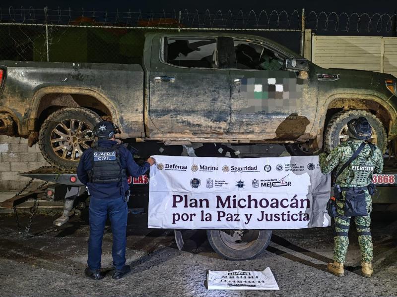 Aseguran ametralladora y fusiles en Zinapécuaro e Indaparapeo
