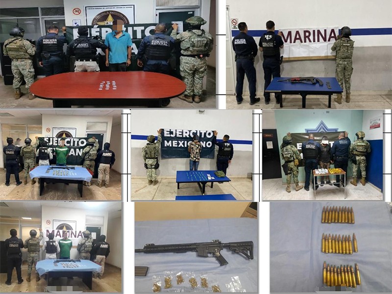 Aseguran armas, droga y detienen a 16 en Sonora