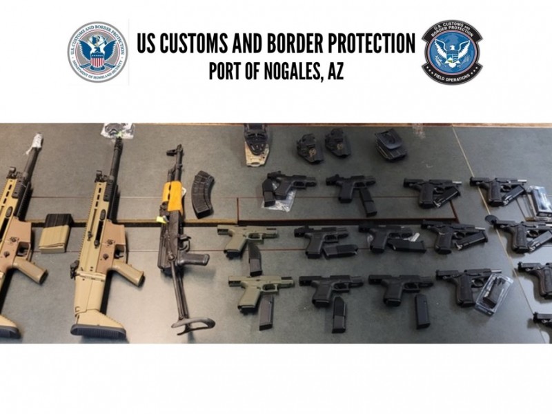 Aseguran armas en garita de Nogales, Arizona