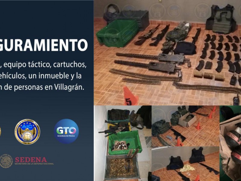 Aseguran armas en Villagran