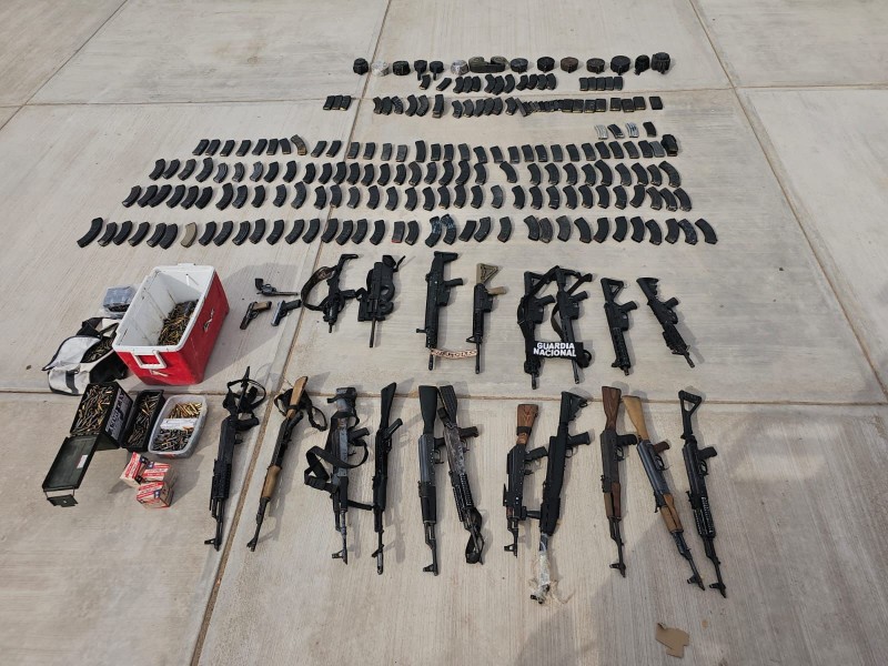 Aseguran arsenal y vehículos en San Luis Río Colorado
