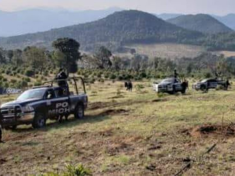 Aseguran campamento y recuperan vehículos robados en Tangancícuaro