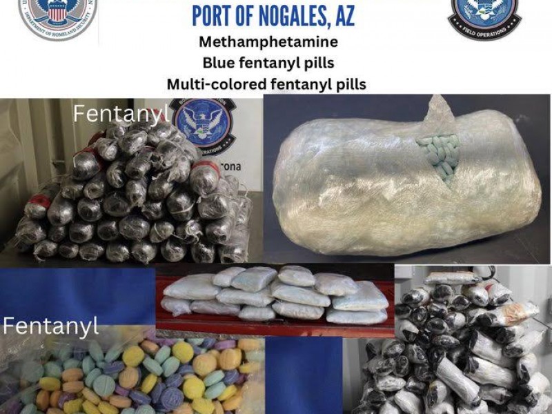 Aseguran cargamento de tabletas de fentanilo y metanfetamina en garitas