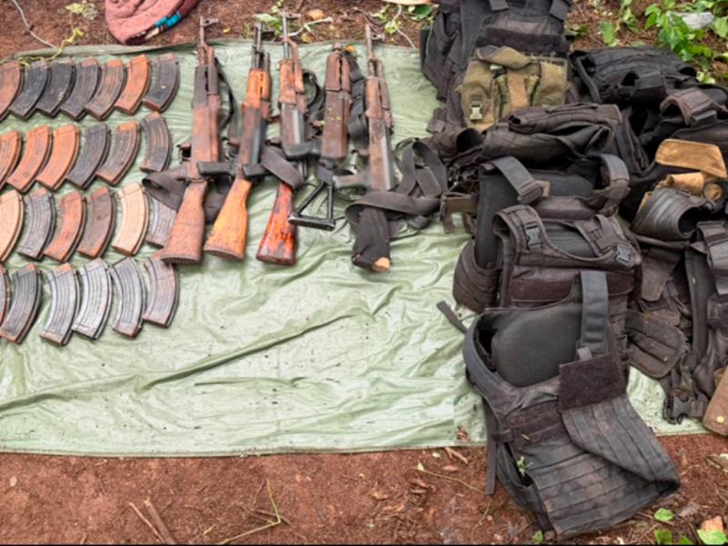 Aseguran cinco armas largas y más de mil cartuchos en Concordia