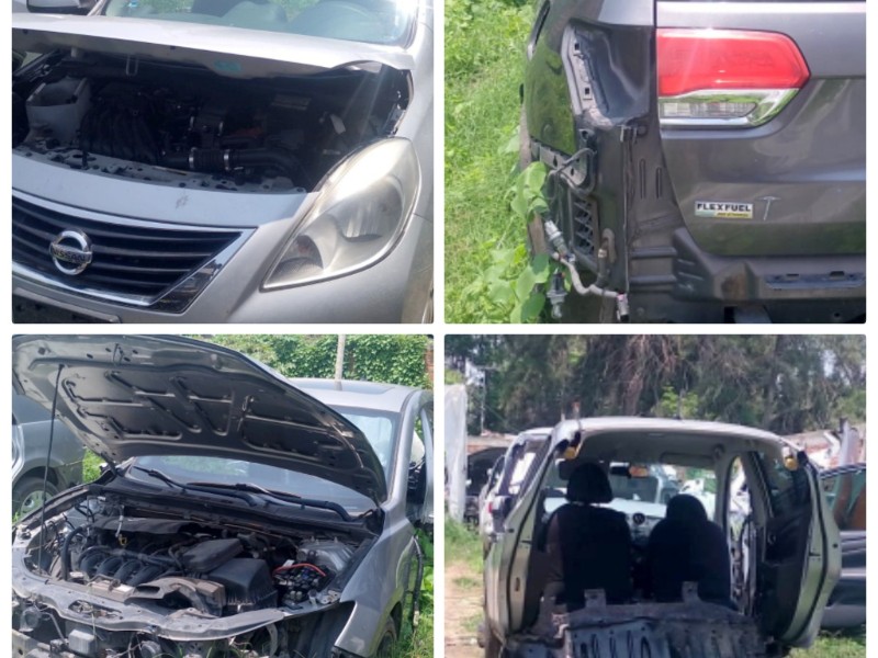 Aseguran en Tlajomulco 24 vehículos con reporte de robo en lote abandonado