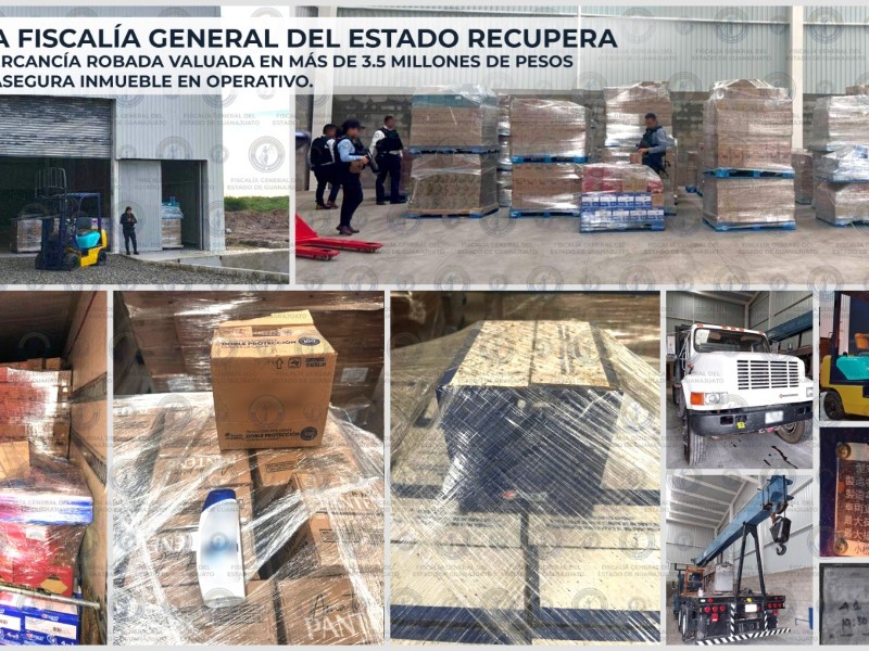 Aseguran inmueble y recuperan mercancía robada valuada en millones de pesos