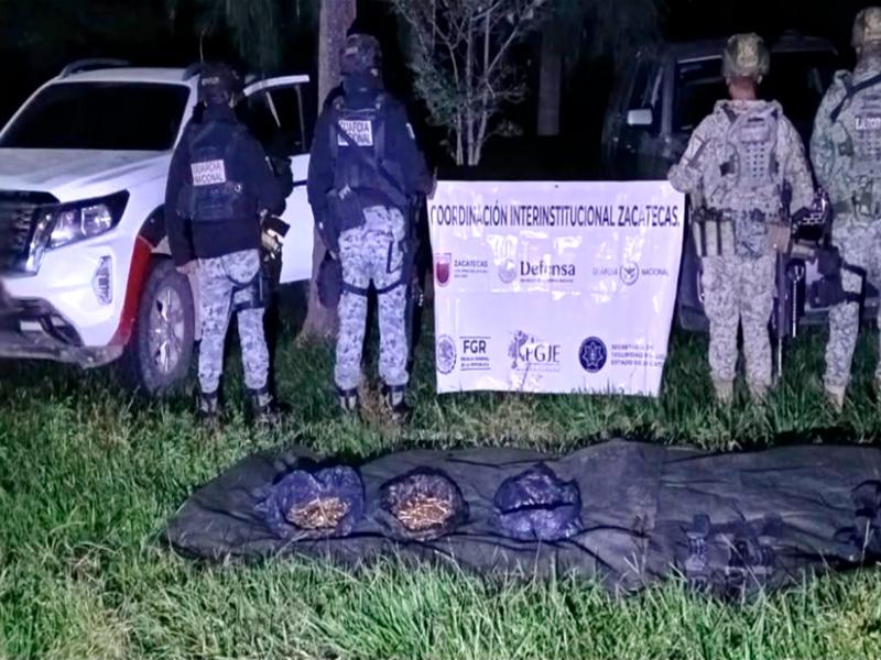 Aseguran más de tres mil cartuchos y armas en operativos en Zacatecas