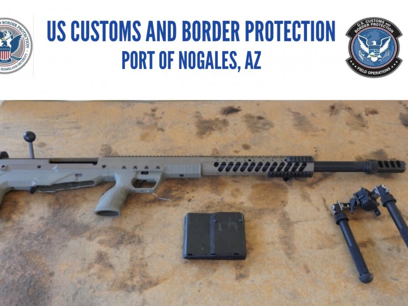 Aseguran rifle calibre 50mm en garita de Nogales