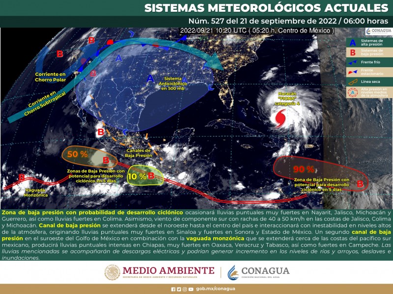 Así el pronóstico de lluvias para Sinaloa