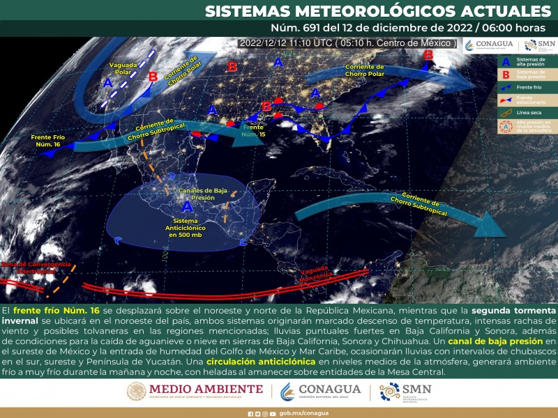 Así las condiciones metereológica para hoy