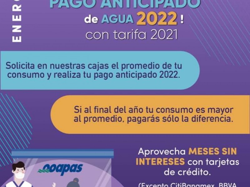 ¡Atención! Continúa beneficio de pago anticipado en servicio de agua