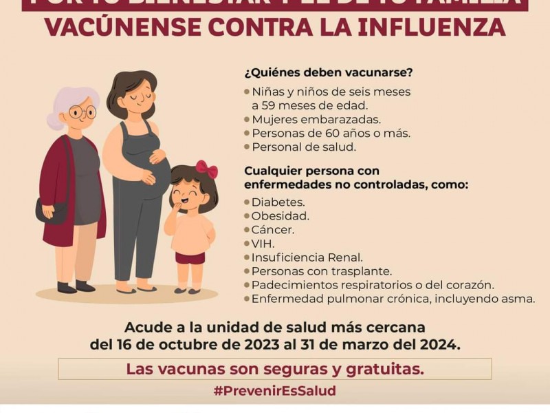 ¡Atento! Inicia campaña de vacunación contra influenza