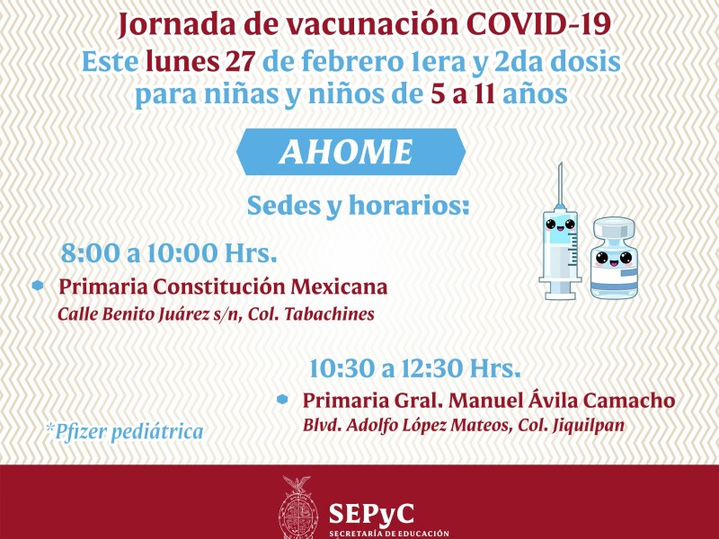 ¡Atentos! En estas 2 primarias aplicarán vacuna contra el Covid-19