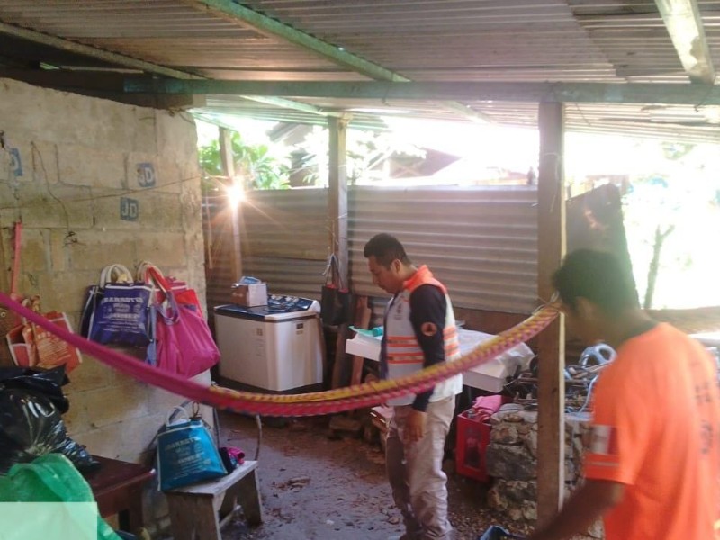 Atienden viviendas afectadas por lluvias en Amatán, Chiapas