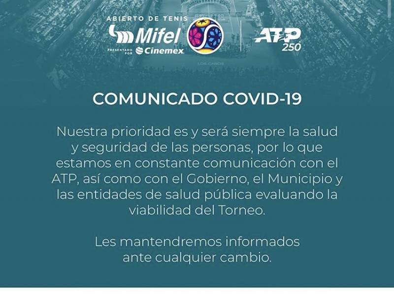 ATP anuncia suspensión de la temporada hasta Junio 2020