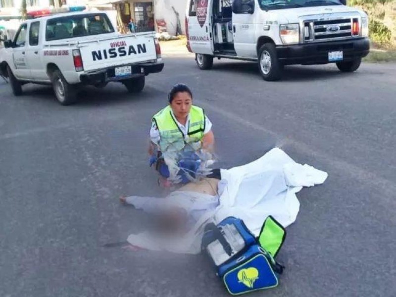 Atropellan a masculino en Zacapoaxtla