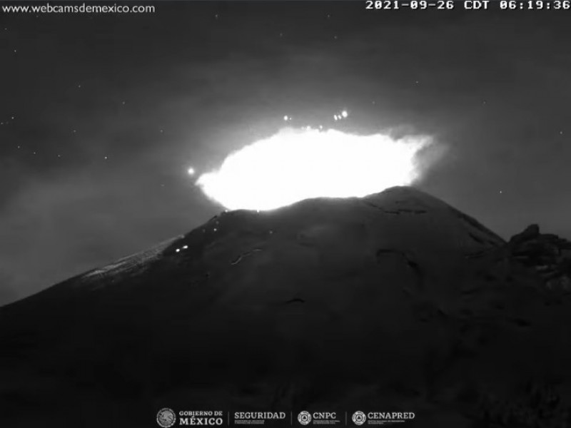 Aumenta actividad volcán Popocatépetl en fin de semana